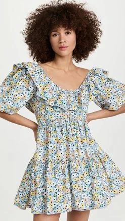 Budget ???? Agua By Agua Bendita Flor La Fania Lila Mini ???? Dress Multicolor ????