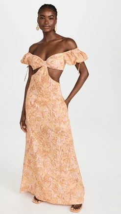 Promo ???? Agua By Agua Bendita Cielo Vuelo Atardecer Maxi ???? Dress Multi Color ????