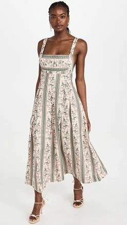 Hot Sale ???? Agua By Agua Bendita Hortensia Golondrina Midi ???? Dress Multi Color ????