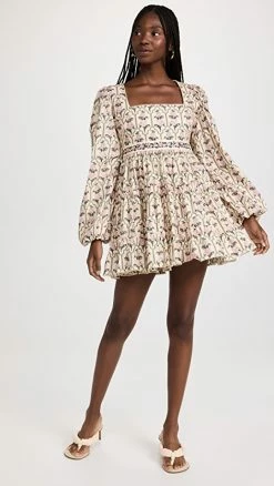 Hot Sale ✔️ Agua By Agua Bendita Avena Peonia Aurora Mini ???? Dress Multi Color ????