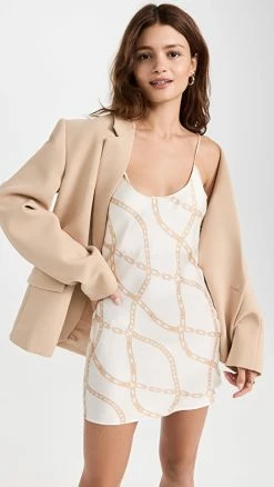 Best deal ???? ANINE BING Lisette Slip ???? Dress Cream And Tan Link Print Multi ????