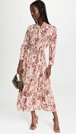 Best deal ???? Birds Of Paradis Mamie Long ???? Dress Canela Palm ⌛