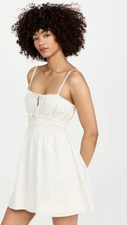 Deals ???? FAITHFULL THE BRAND Shivka Mini ???? Dress Plain Egg Shell ????