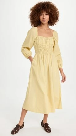 Hot Sale ???? FAITHFULL THE BRAND El Palma Midi ???? Dress Kiwi ????