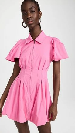 Best Pirce ???? Jonathan Simkhai Callista Cutout Tech Puff Sleeve ???? Dress Taffy ????