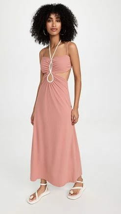 Best Pirce ???? Johanna Ortiz Bambuco Viejo Midi ???? Dress Pale Rose ⭐