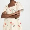 Coupon ???? Jason Wu Printed Square Neck Ruffled ???? Dress Light Almond Multi ????