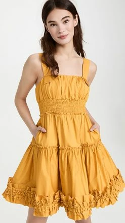 Flash Sale ???? Jason Wu Ruffle ???? Dress With Smocking Detail Honeybee ????