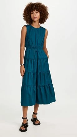 Best Sale ???? Jason Wu Tiered Cutout Poplin Midi ???? Dress Dragonfly ????