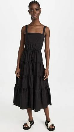 Deals ⌛ Jason Wu Long Tiered Ruffled Detail ???? Dress Black ????