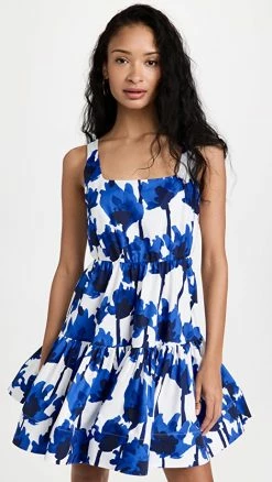 Best reviews of ???? Jason Wu Printed Short Sleeve Ruffle ???? Dress Chalk/Blue Multi ????