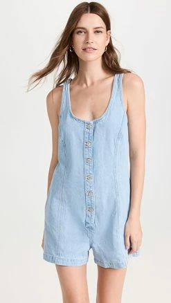 Best Sale ???? Levi's Alek Denim Romper Indigo Stonewash ????