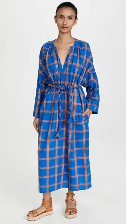 Hot Sale ???? MARA HOFFMAN Lysa ???? Dress Blue Multi ⌛