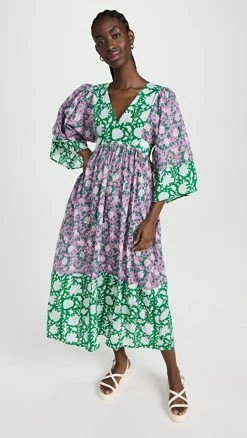 Coupon ???? Mille Adele ???? Dress Purple Rose Patchwork ????