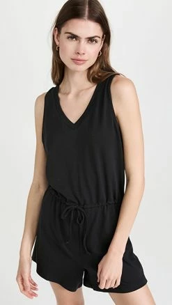 Buy ???? MWL By Madewell Breeze Drawstring Romper True Black ????