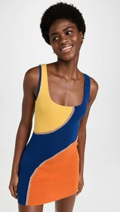 Best deal ???? Solid & Striped The Kimberly Mini ???? Dress Blue/Marmalade/Buttercup ????