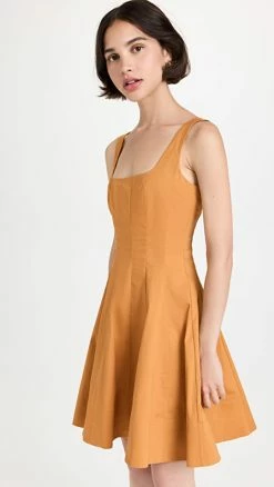 Best Sale ???? STAUD Mini Wells ???? Dress Honey ????