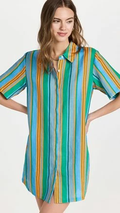 Flash Sale ???? STAUD Pallas ???? Dress Ibiza Stripe ????