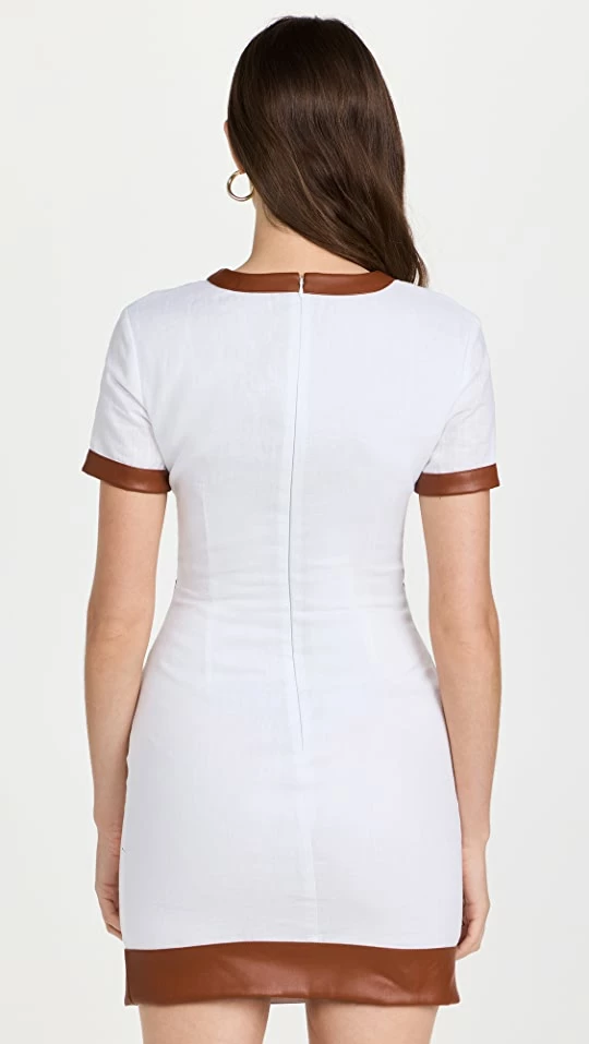 Top 10 ???? STAUD Mini Perla ???? Dress White/Whiskey ⌛ 2 Top 10 ???? STAUD Mini Perla ???? Dress White/Whiskey ⌛ - Image 2