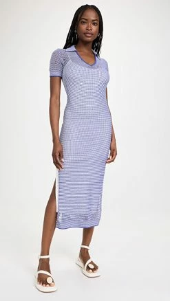 Best deal ???? STAUD Oceane ???? Dress Blue Iris/White ⭐