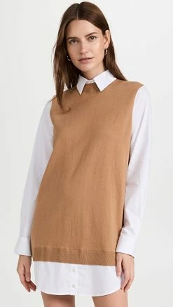 Coupon ???? STAUD Fern ???? Dress Tan/White ????