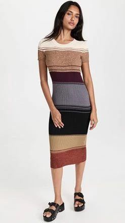 Best reviews of ???? STAUD Colleen ???? Dress Sahara Stripe ????