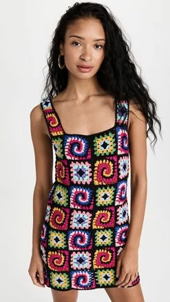 Hot Sale ???? STAUD Psychedelic ???? Dress Acid Rainbow ✨