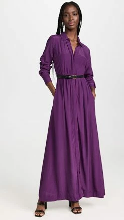 Coupon ???? SWF Long Sleeve Button Up Maxi ???? Dress Plum ✨