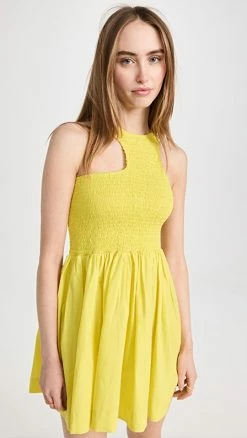 Hot Sale ???? SWF Shirred Cutout Mini ???? Dress Limone ????
