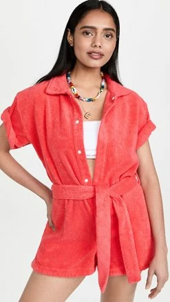 Top 10 ❤️ TERRY Pareo Romper Rossa ????