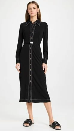 Coupon ???? Tory Burch Jersey Knit Polo ???? Dress Black ????