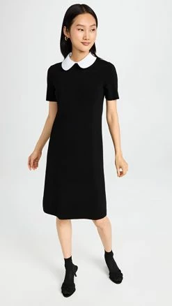 Budget ⌛ Tory Burch Poplin Collar Sweater ???? Dress Black ✔️